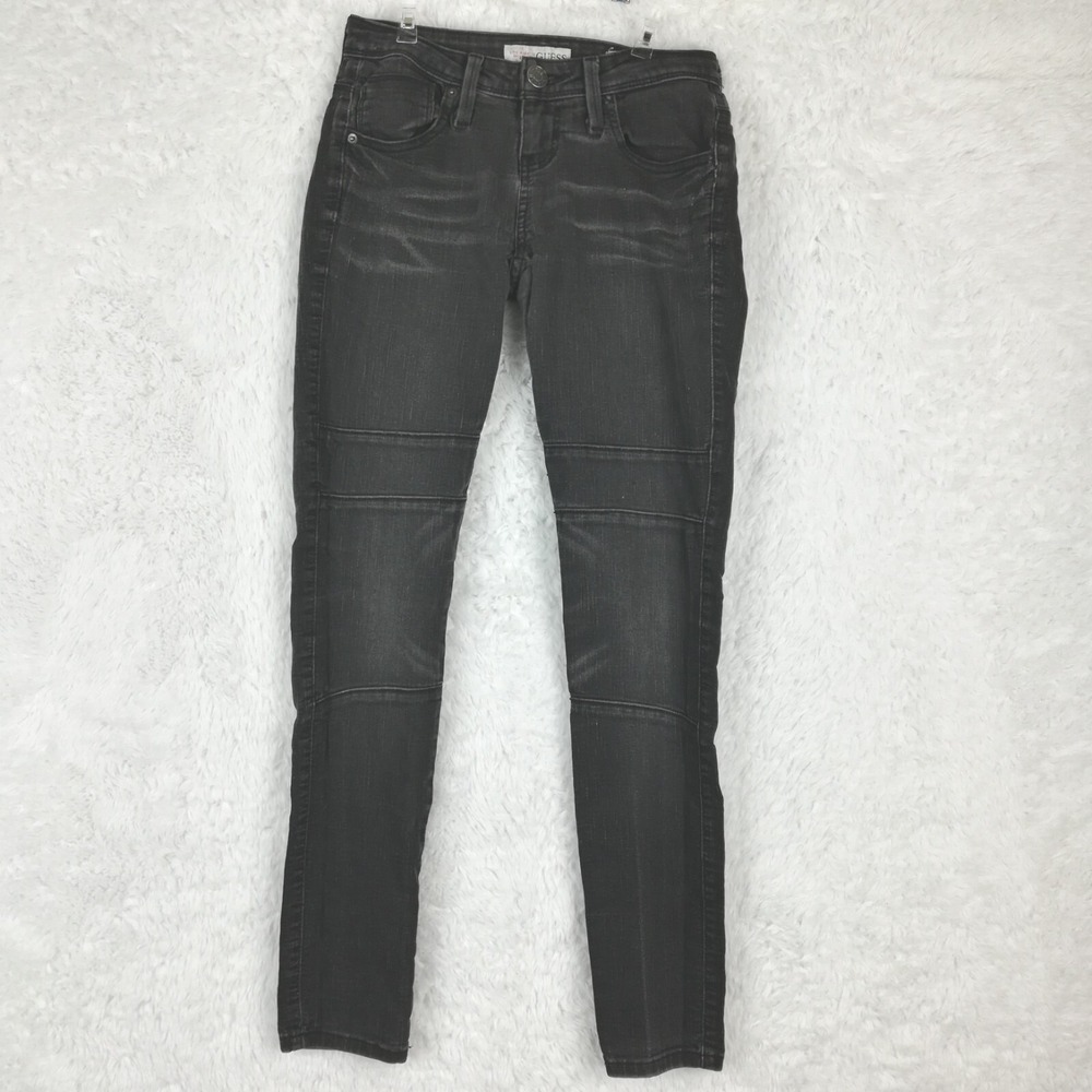 Guess Jeans Womens Jeggings Maxine Fit Denim Black Wash Faded Low Rise 24